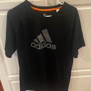 Adidas Kids Black Tee with Orange Accent